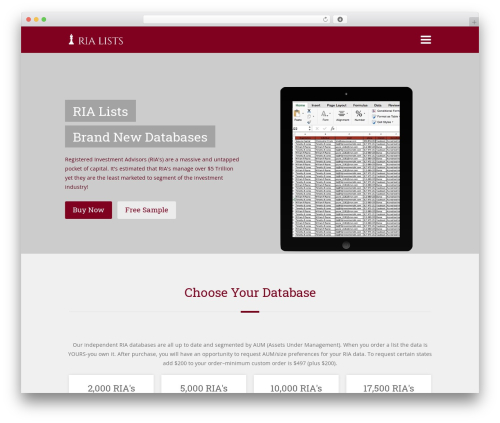 FlatBook WordPress theme - ria-lists.com