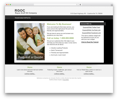SmallBiz Dynamic WordPress theme - roycegroffoil.com