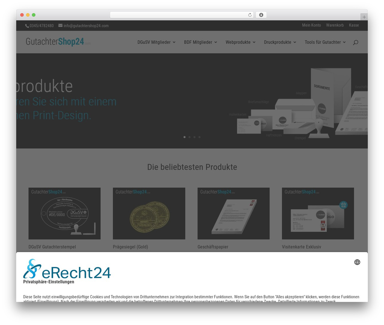 WordPress theme Divi - gutachtershop24.com