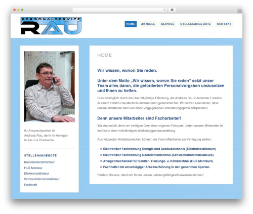 Bugis WordPress theme - rau-personalservice.de