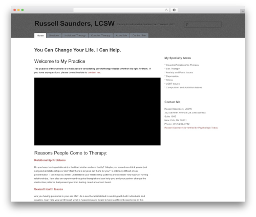 simpleX WordPress theme - russellsaunderstherapy.com