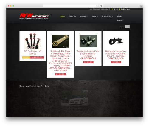 autodealer WordPress theme - rawautomotive.com