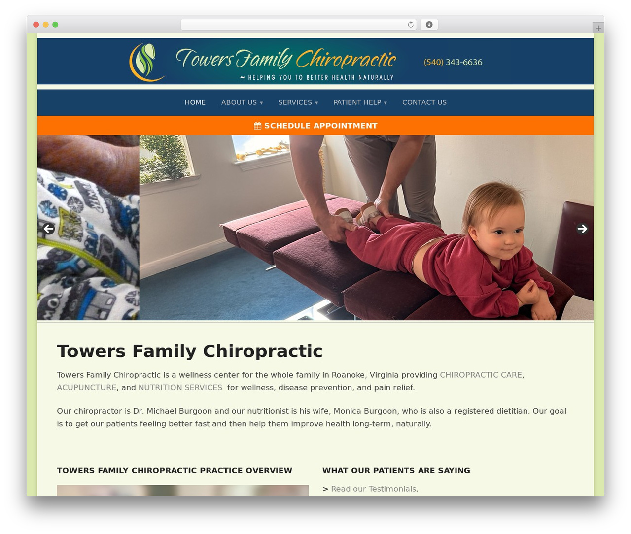 Diligent theme WordPress - roanokechiropractor.com