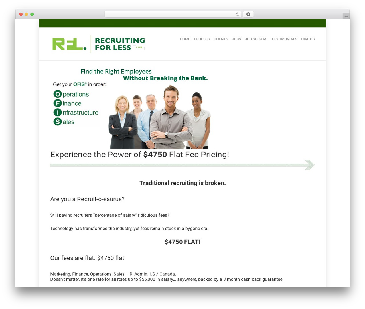 WordPress theme Olympus - recruitingforless.com