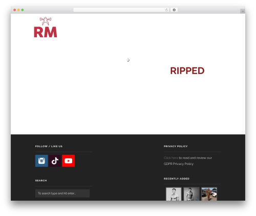 GridStack gym WordPress theme - rippedmodels.co.uk