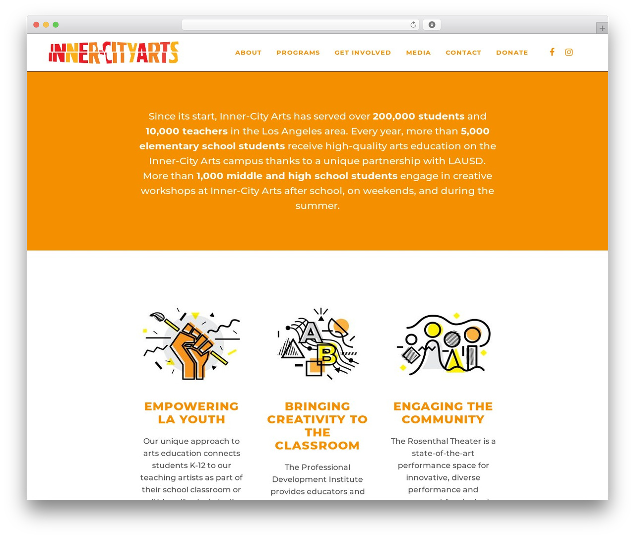 Bridge WordPress theme - inner-cityarts.org