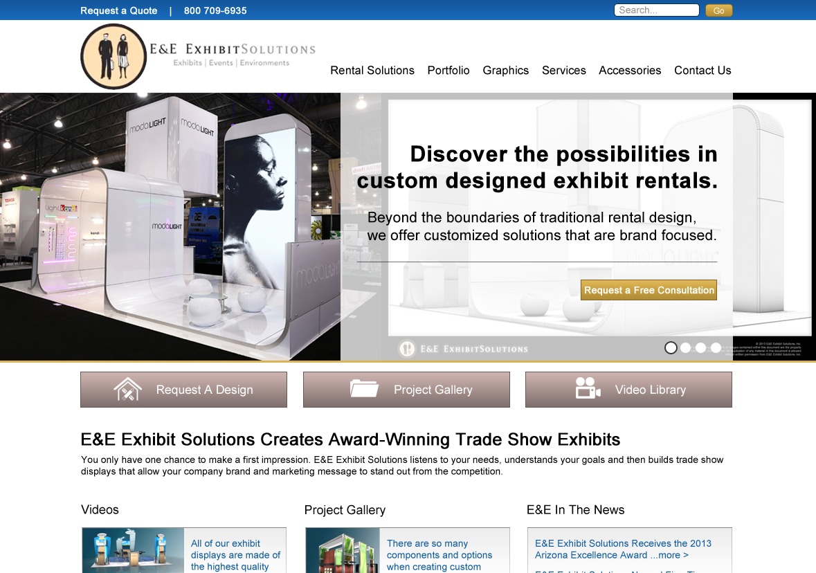 WordPress theme E&E Exhibits by Peak Positions