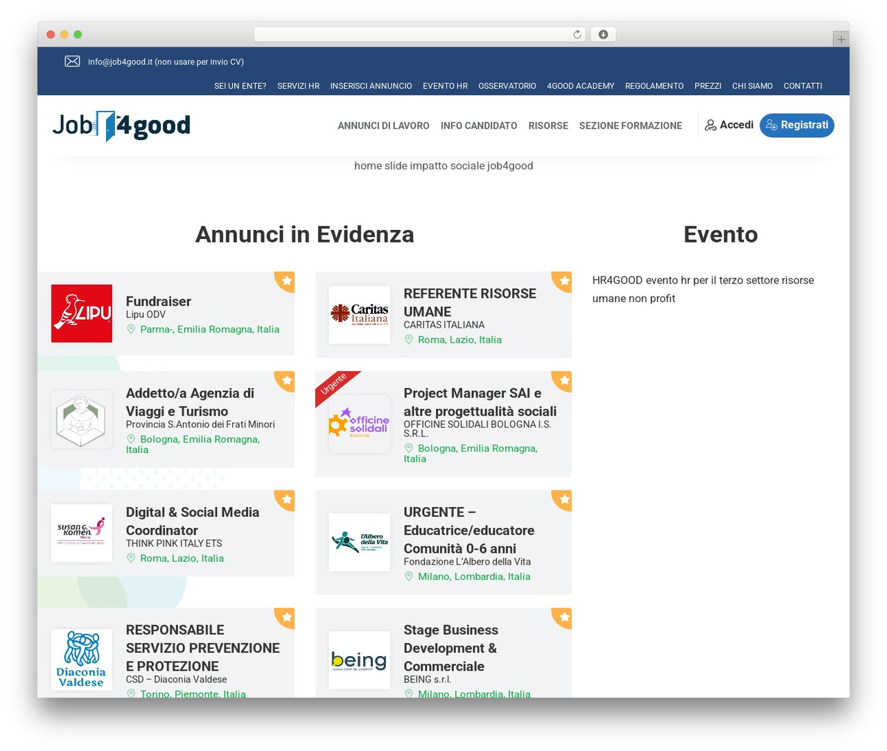 Careerfy theme WordPress - job4good.it Careerfy theme WordPress - job4good.it