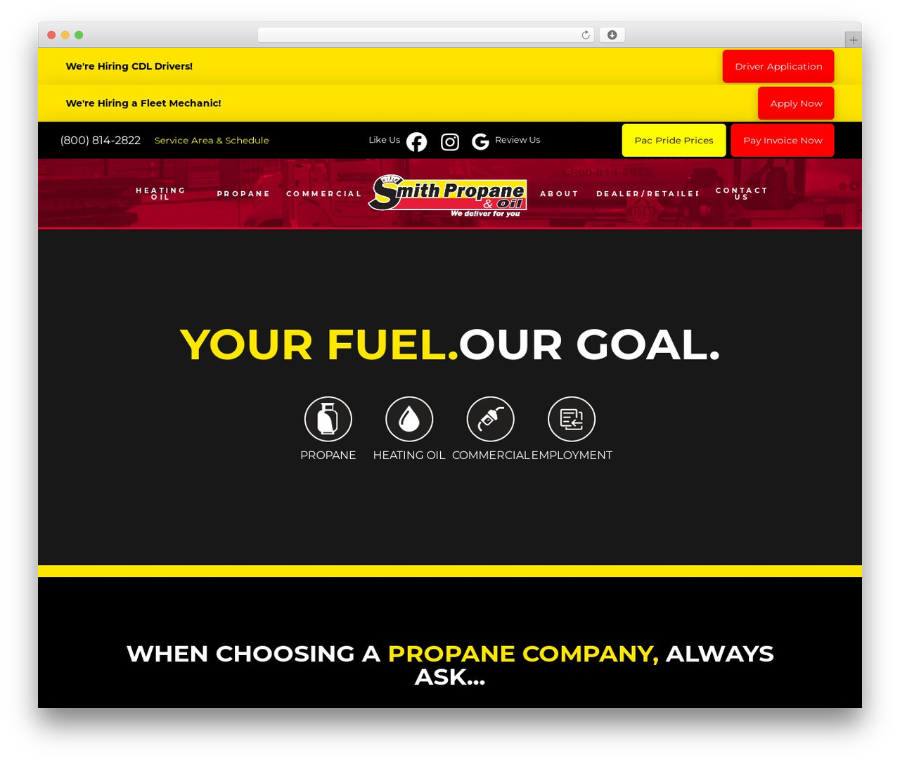Pro theme WordPress - smithpropaneandoil.com