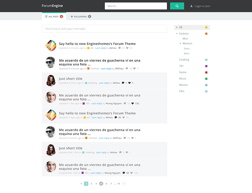 ForumEngine theme WordPress by EngineThemes Team