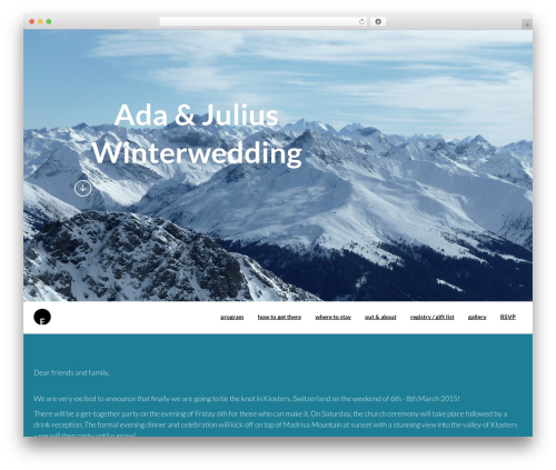 OneEngine WordPress wedding theme - winterweddinganj.com