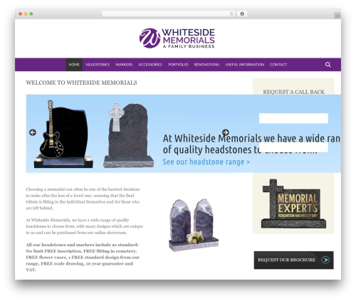 Simone WordPress theme - whitesidememorials.co.uk