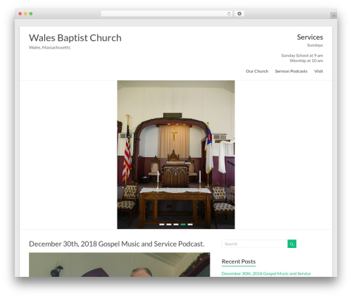 Spacious WordPress website theme - walesbaptistchurch.org