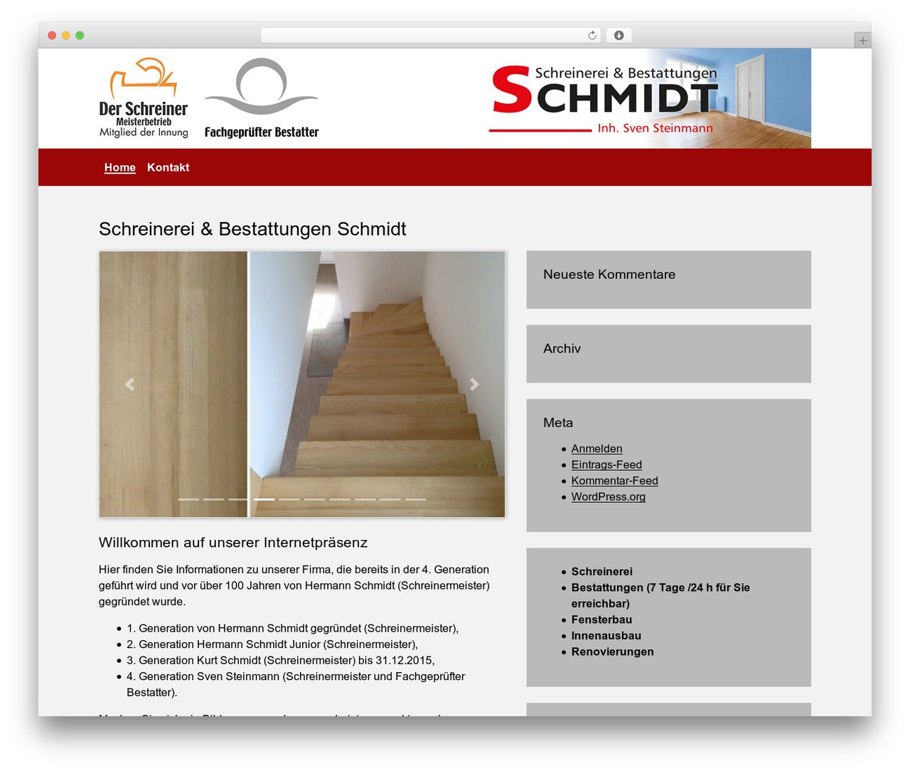 WordPress theme MOPS Wordpress - schreinerei-bestattungen-schmidt.de