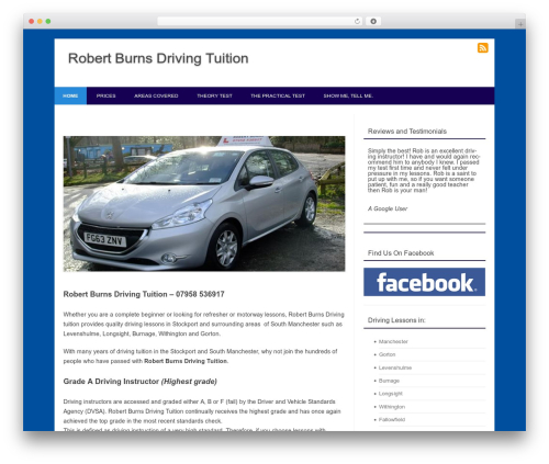 Forestly theme WordPress - robertburnsdrivingtuition.co.uk