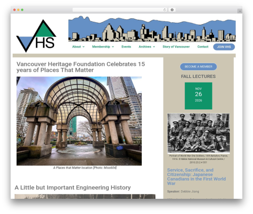Hello Elementor free WordPress theme - vancouver-historical-society.ca