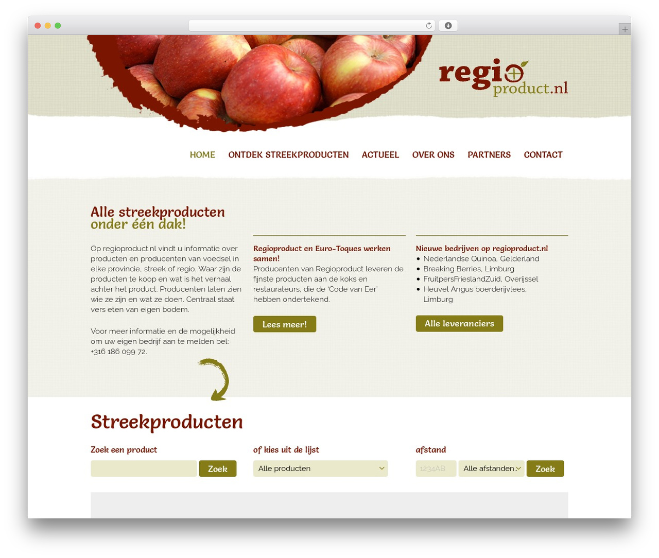 Responsive WordPress theme - regioproduct.nl