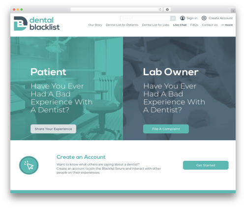 WordPress theme Default Theme - blacklistdentists.com