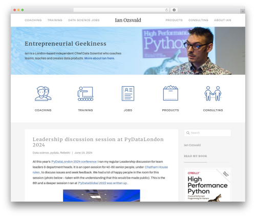 Bateaux WP theme - ianozsvald.com
