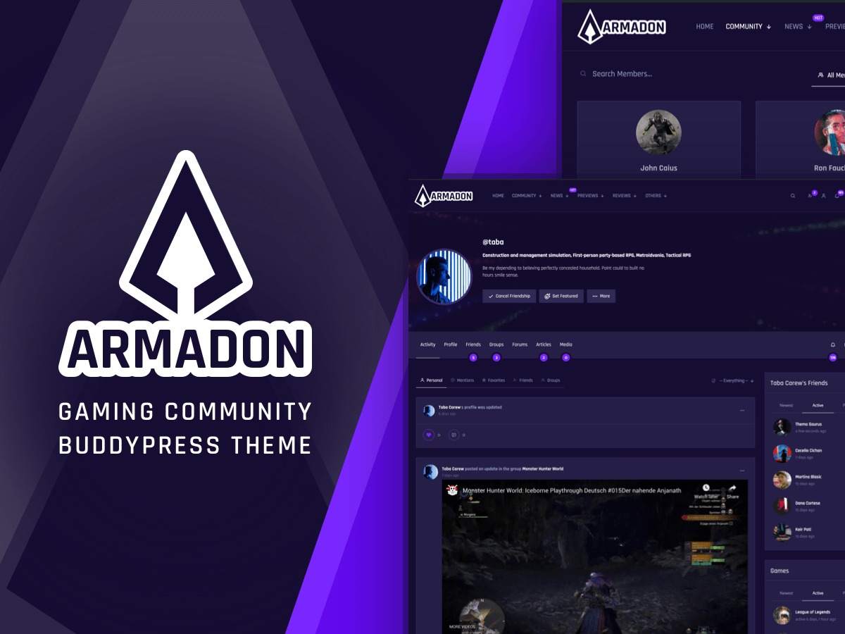 Armadon WordPress gaming theme by Themosaurus