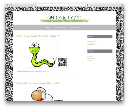 WordPress theme Gray Chalk - qrcodecomic.com