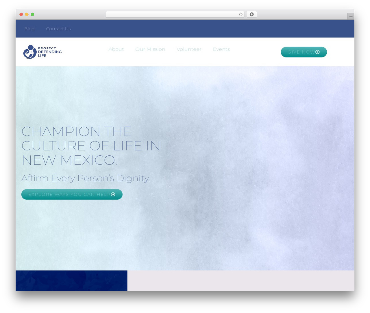 Hello Elementor company WordPress theme - defendinglife.org