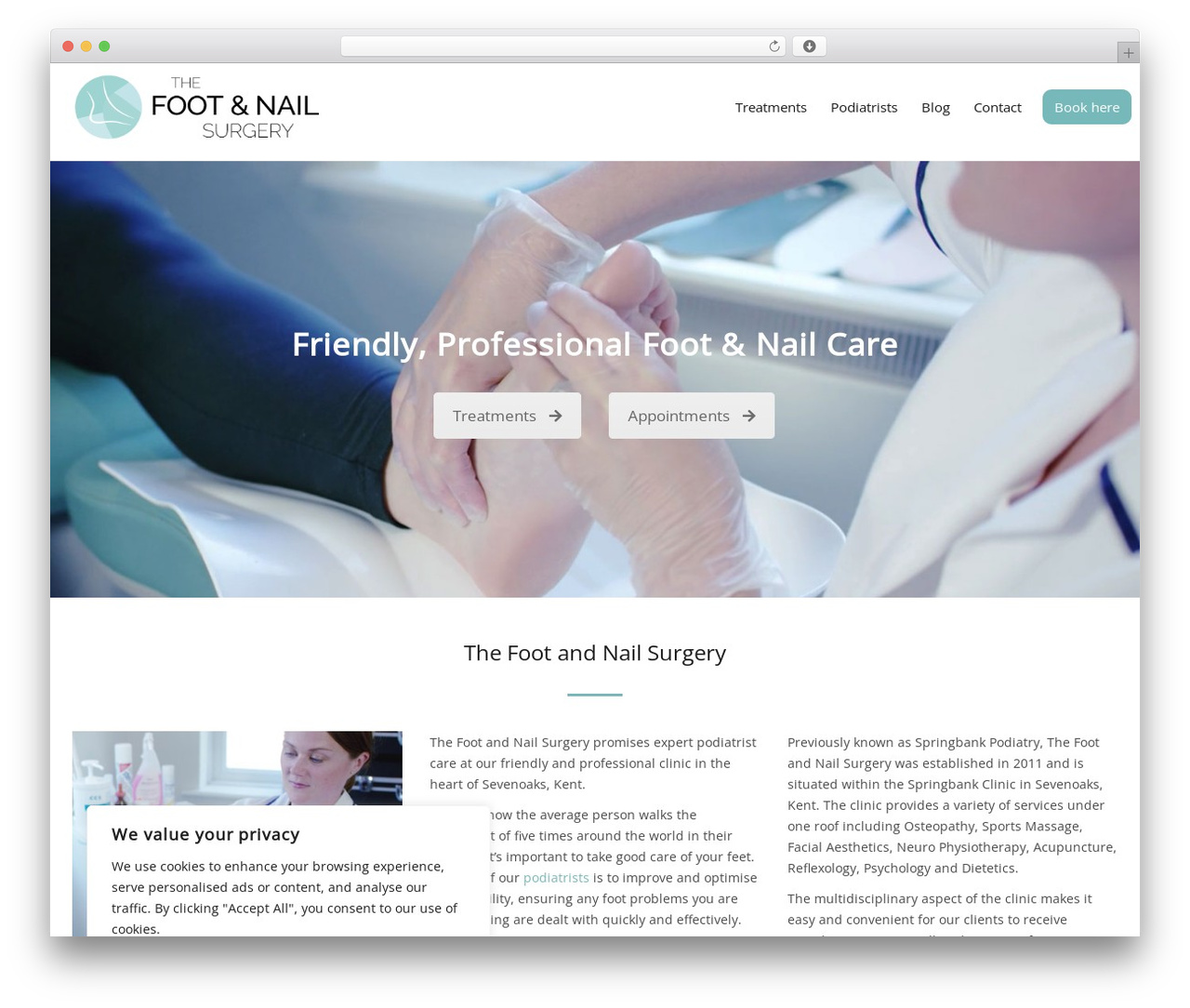 Lambda WordPress theme - footandnailsurgery.com