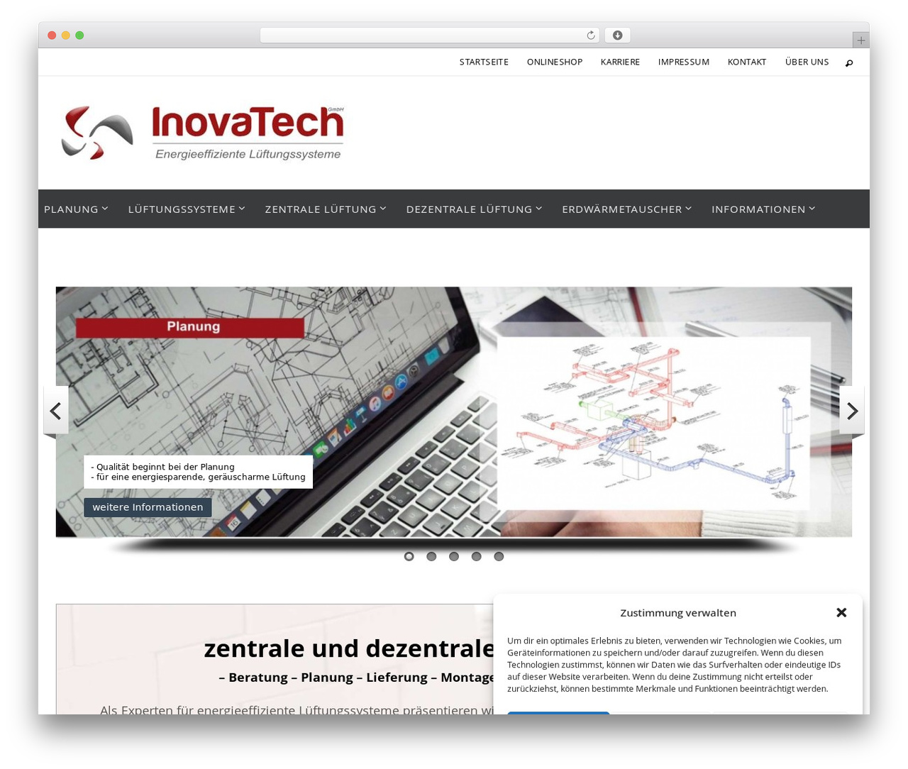 Nirvana WordPress theme - inovatech.de