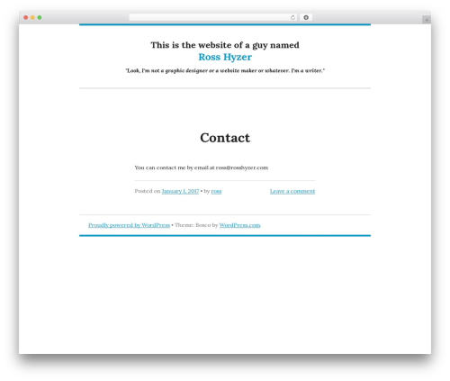 Bosco WordPress theme - rosshyzer.com