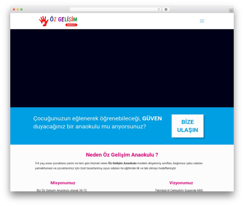 Site WP theme - ozgelisimanaokulu.com