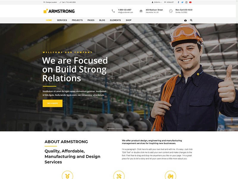 Armstrong WordPress theme design