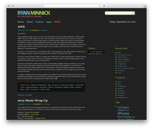 Theme WordPress firebug - ryanminnick.com