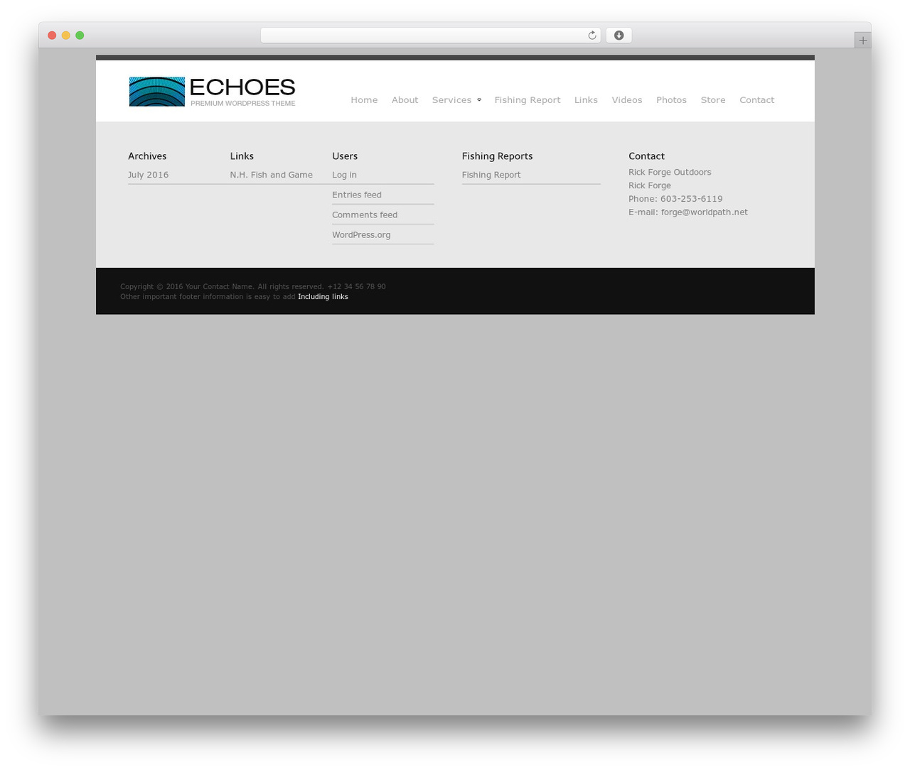 WordPress theme Echoes Wordpress Theme - rickforge.com