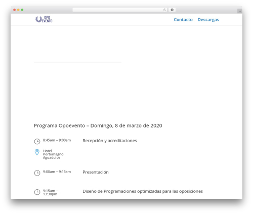 WordPress theme Divi - opoevento.com
