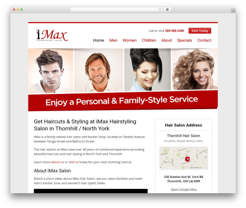 Maxima WordPress theme - imaxsalon.ca