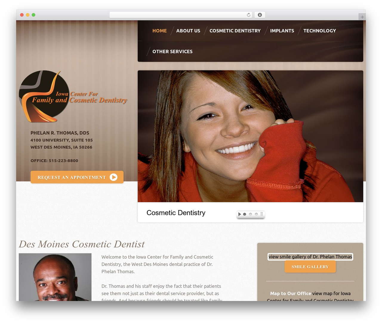 Theme WordPress Thomas - iowasmiles.com