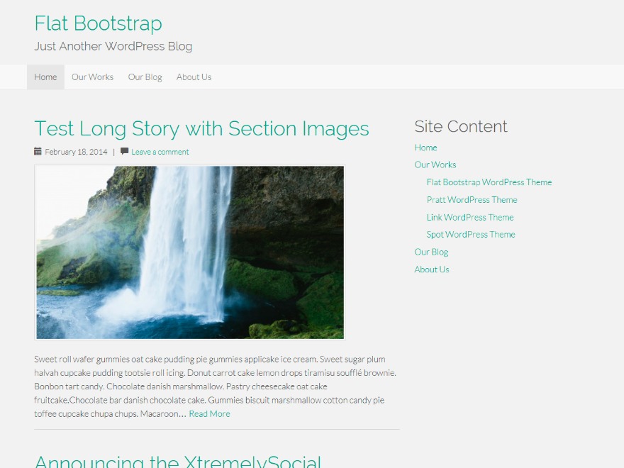 Flat Bootstrap Child WordPress theme by XtremelySocial