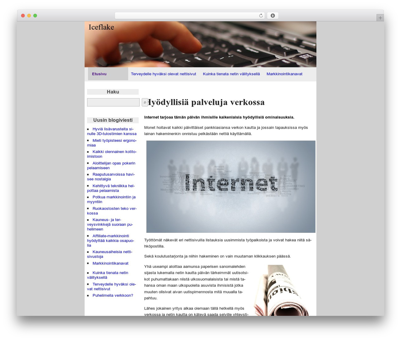raindrops WordPress theme - iceflake.net
