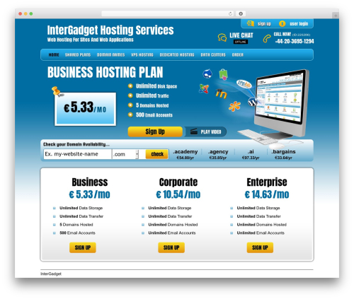 Theme WordPress PHP Hosting - intergadget.net