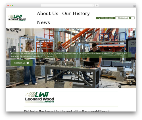 WordPress theme Blockscape - leonardwoodinstitute.org