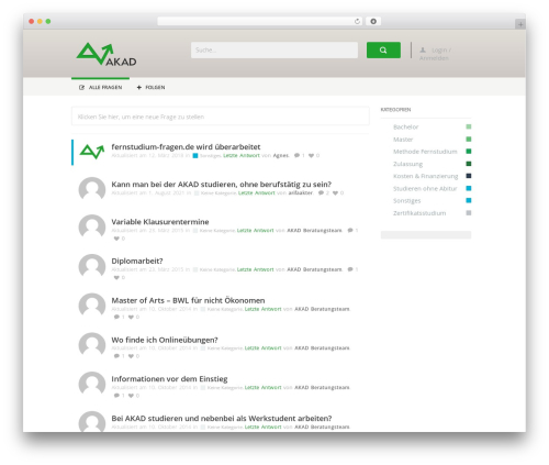 WordPress theme ForumEngine - fernstudium-fragen.de