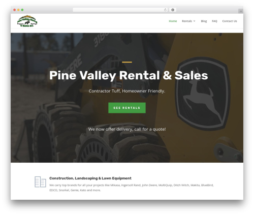 WordPress website theme Divi - pinevalleyrental.com