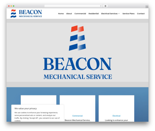 Divi theme WordPress - beaconmechanicalservice.com