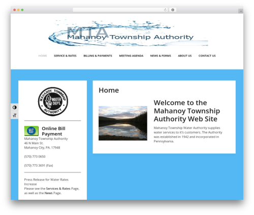 Ignites theme WordPress - mahanoywater.com