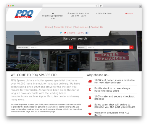 PDQ Theme WordPress theme - pdqspares.co.uk