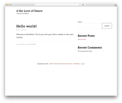 WordPress theme AIKO Theme - 4theloveofdance.com
