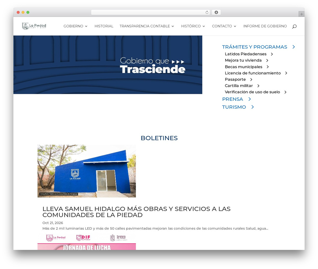 Divi WordPress theme - lapiedad.gob.mx