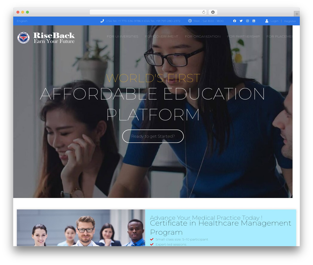 Theme WordPress MasterStudy - riseback.org