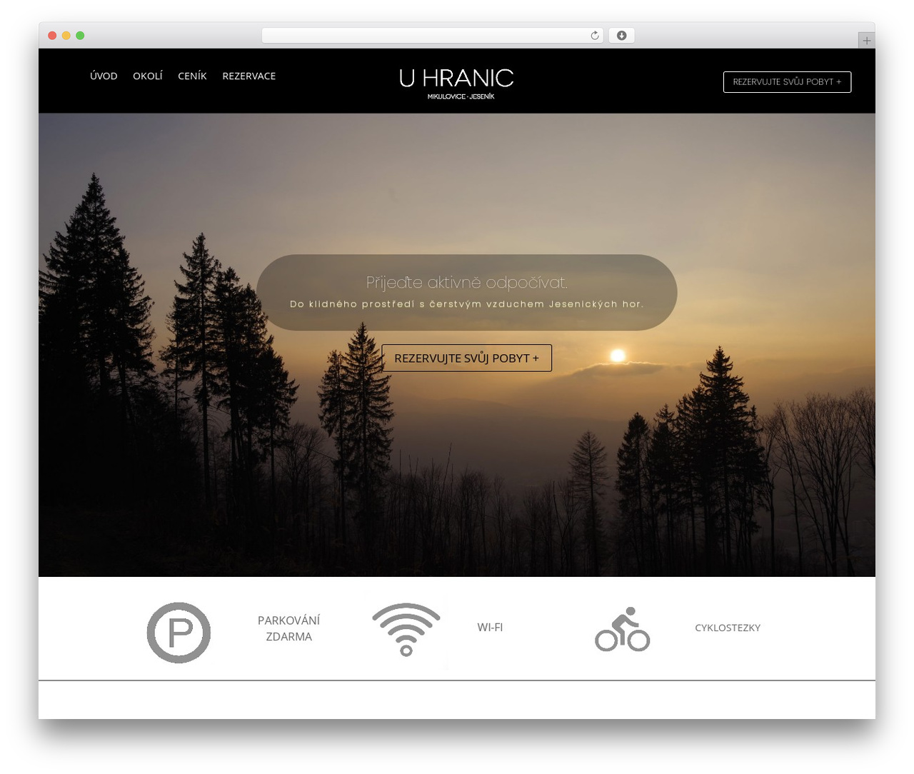 WordPress theme Divi - ubytovaniuhranic.cz