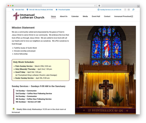 WordPress theme The7 - immanuelpdx.com